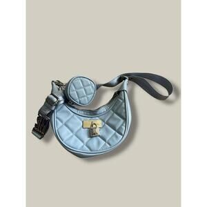 Steve Madden Quilted Crossbody Bag with Coin Pouch – Silver Hardware